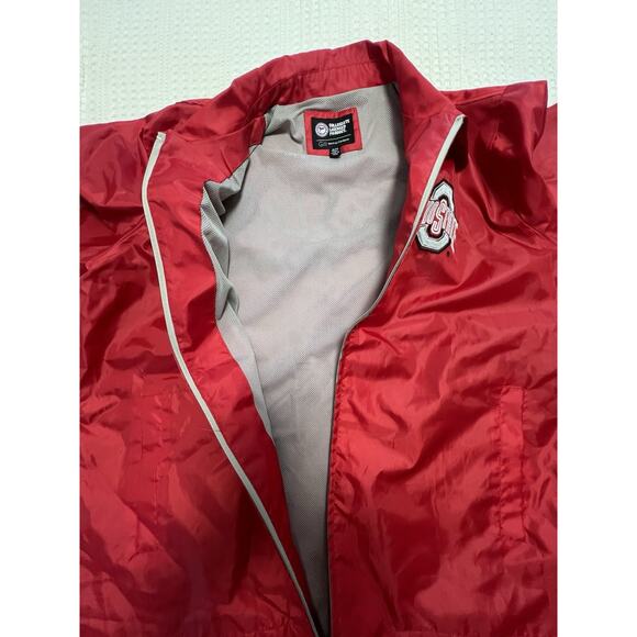 Ohio State Buckeyes Jacket XL Red OSU Zip Carl Banks Windbreaker Vintage Style - Picture 4 of 11